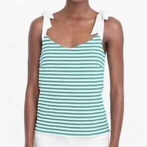 J. Crew green and white striped tank, M